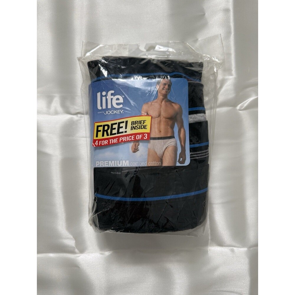 RARE Life by Jockey Vintage Men's Briefs 4 Pack Size 40 /XL Tagless Cotton